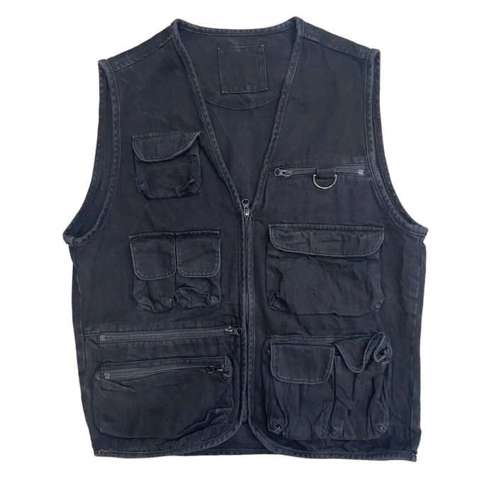 90's Multi Pocket Black Vest #A194 | Vintage.City 빈티지숍, 빈티지 코디 정보