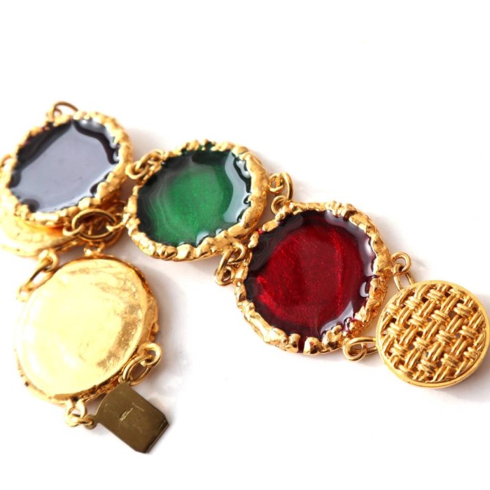 80s vintage gold circle enamel bracelet | Vintage.City Vintage Shops, Vintage Fashion Trends