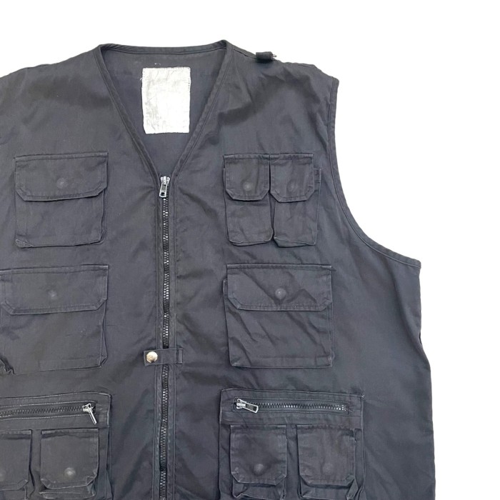 90's Multi Pocket Black Vest #A195 | Vintage.City 빈티지숍, 빈티지 코디 정보