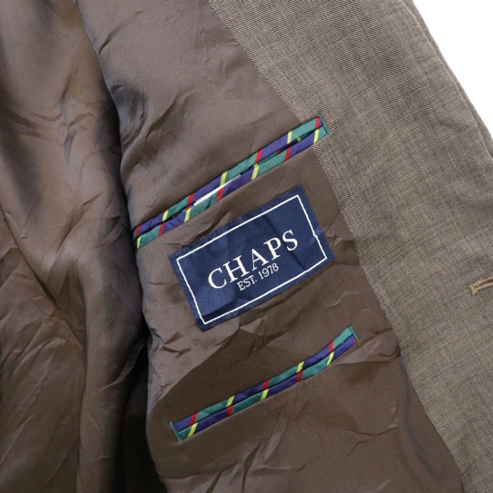 CHAPS 2Bテーラードジャケット 42L ブラウン ウール | Vintage.City 古着屋、古着コーデ情報を発信