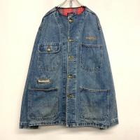 90’s “PEPSI” Collarless Denim Coverall | Vintage.City ヴィンテージ 古着