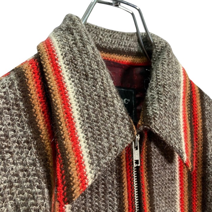 90s Kazac zip-up design knit jacket | Vintage.City 古着屋、古着コーデ情報を発信