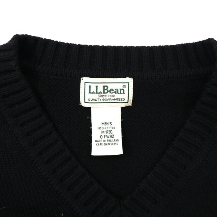 L.L.BEAN ビッグサイズ Vネックニット セーター M ブラック コットン | Vintage.City 古着屋、古着コーデ情報を発信
