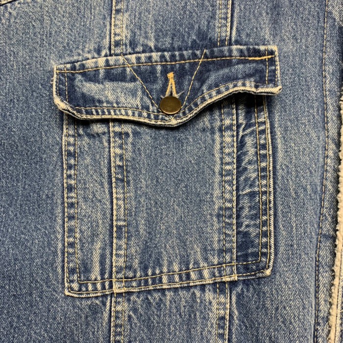 “OLD” Boa Lining Collarless Denim Jacket | Vintage.City 빈티지숍, 빈티지 코디 정보