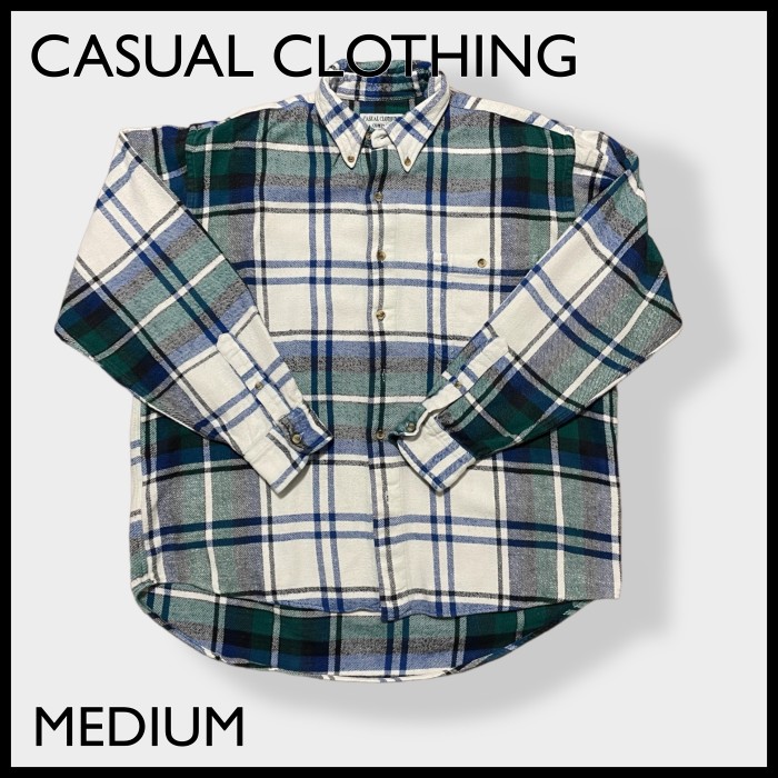 【CASUAL CLOTHING】ネルシャツ ヘビーネル ボタンダウン L 古着 | Vintage.City 빈티지숍, 빈티지 코디 정보