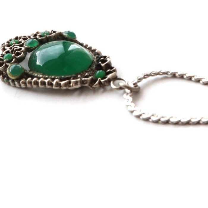 70s vintage green stone flower necklace | Vintage.City 古着屋、古着コーデ情報を発信