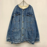 “OLD” Boa Lining Collarless Denim Jacket | Vintage.City ヴィンテージ 古着