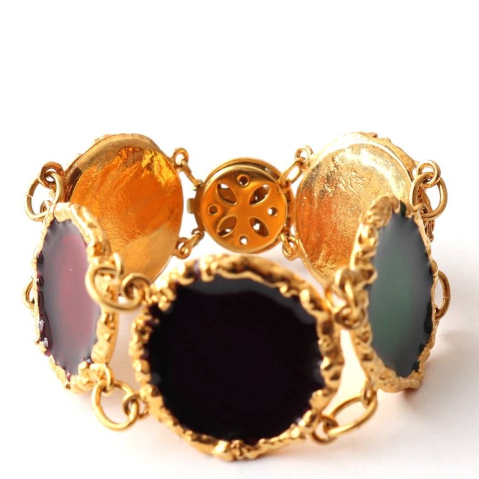 80s vintage gold circle enamel bracelet | Vintage.City 古着屋、古着コーデ情報を発信