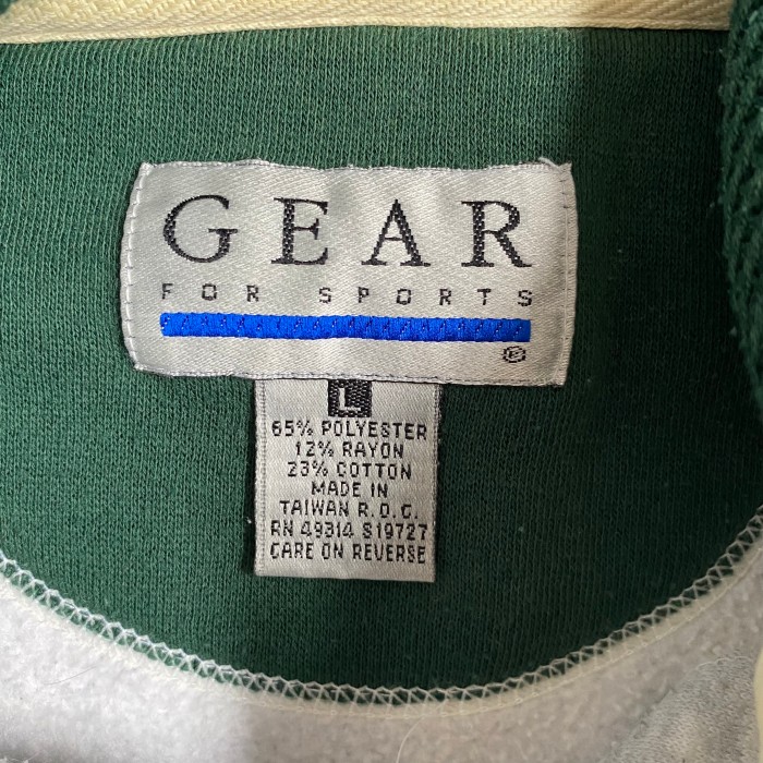GEAR リブラインパーカー L グレー×グリーン | Vintage.City 古着屋、古着コーデ情報を発信