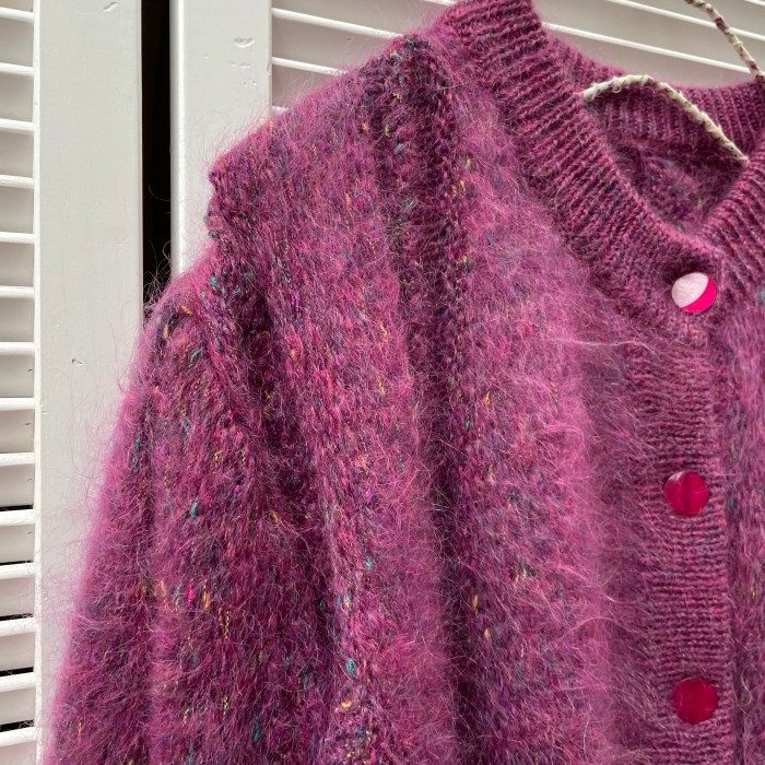 mix color mohair cardigan | Vintage.City 古着屋、古着コーデ情報を発信