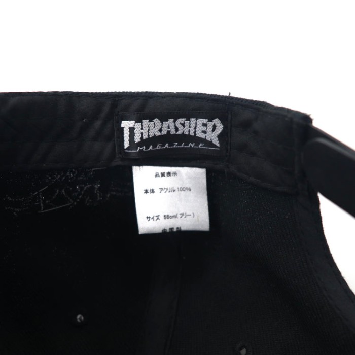 THRASHER ベースボールキャップ スナップバック FREE ブラック | Vintage.City 古着屋、古着コーデ情報を発信