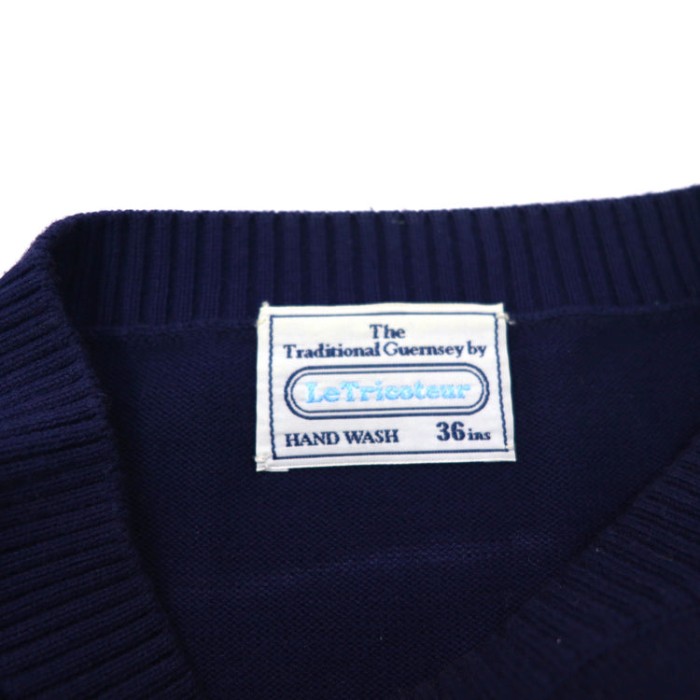 LE TRICOTEUR コットンガンジーセーター 36 ネイビー | Vintage.City 古着屋、古着コーデ情報を発信