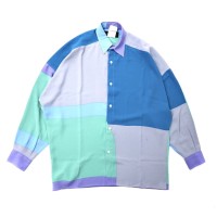 INCEPTION ポリシャツ 46 ブルー クレイジーパターン | Vintage.City ヴィンテージ 古着