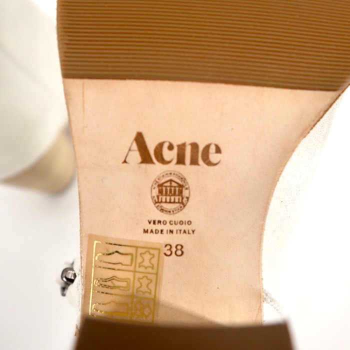 ACNE サイドジップブーティ 24CM ホワイト レザー イタリア製 | Vintage.City 古着屋、古着コーデ情報を発信