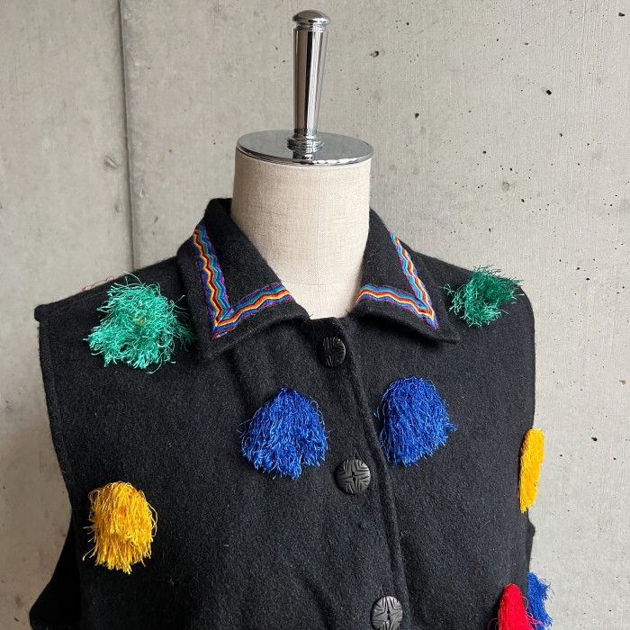 90s meltonwool design vest | Vintage.City 빈티지숍, 빈티지 코디 정보