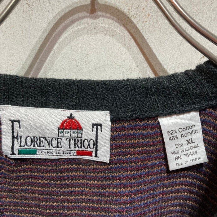 “FLORENCE TRICOT” Pattern Cotton Knit | Vintage.City 古着屋、古着コーデ情報を発信