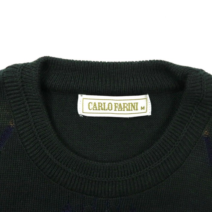 CARLO FARINI 総柄ニット セーター M グリーン アクリル 90s | Vintage.City 古着屋、古着コーデ情報を発信