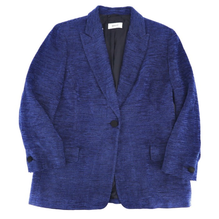 BALLY モールツイードジャケット 42 ブルー | Vintage.City 古着屋、古着コーデ情報を発信