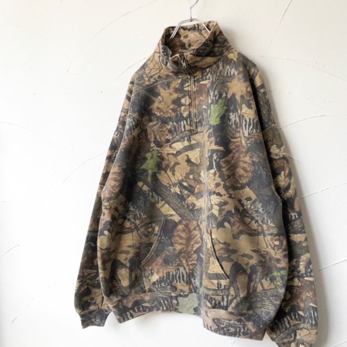 Tree camouflage half zip pullover ハーフジップ | Vintage.City 빈티지숍, 빈티지 코디 정보