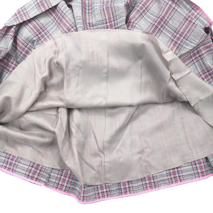 ANAYI フレアプリーツスカート 38 グレー チェック 日本製 | Vintage.City 古着屋、古着コーデ情報を発信