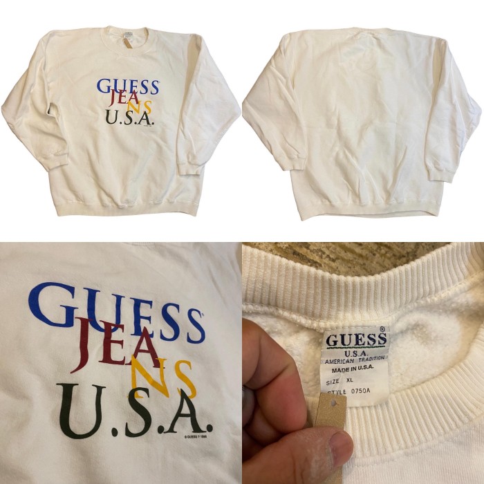 ビンテージ 90年代 ゲス スウェット XL ホワイト | Vintage.City 古着屋、古着コーデ情報を発信