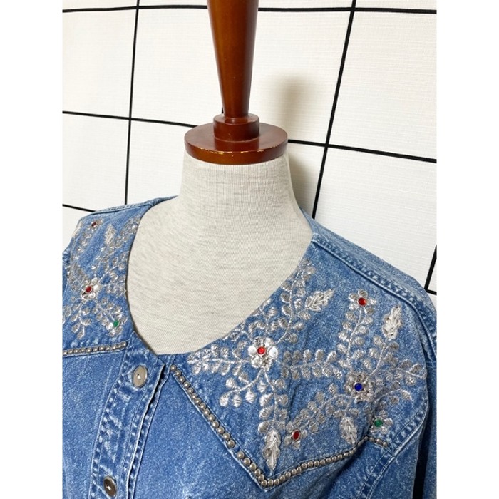 アメリカ古着 ジャケット デニム オーバーサイズ スタッズ 刺繍 | Vintage.City 古着屋、古着コーデ情報を発信