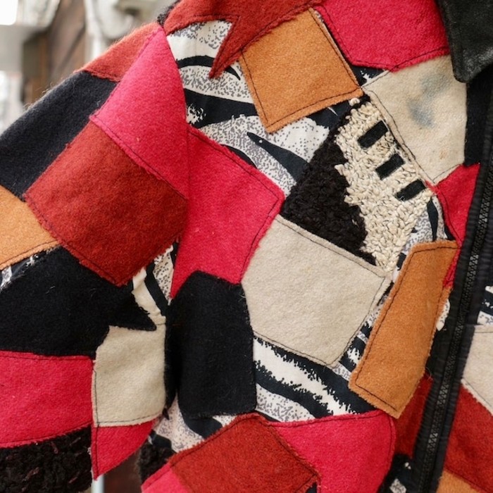Felt Wool Patchwork Blouson | Vintage.City 빈티지숍, 빈티지 코디 정보