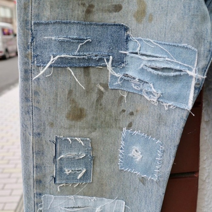 Custom BORO Crust Denim Pants | Vintage.City 빈티지숍, 빈티지 코디 정보