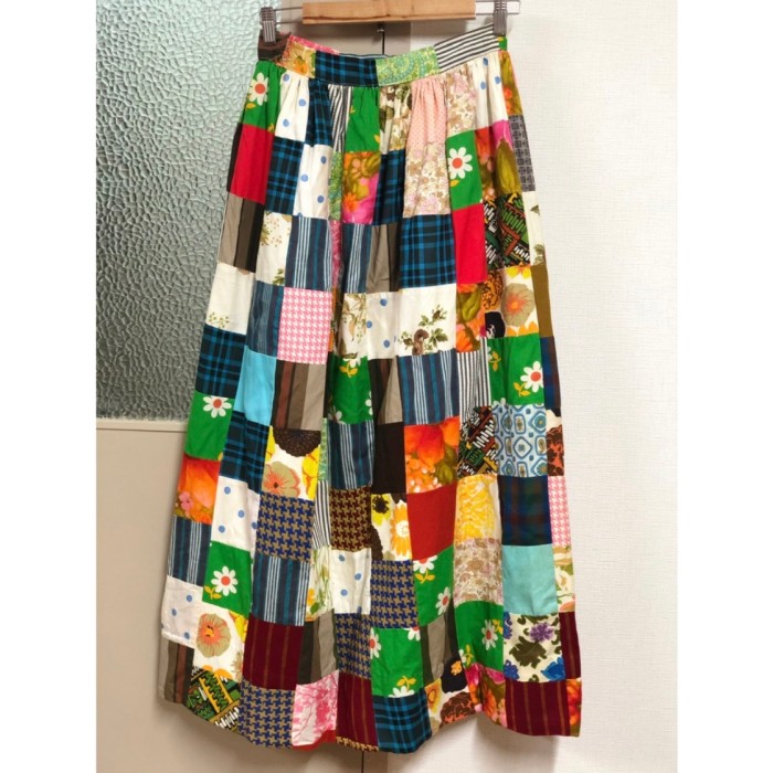 60-70s Patchwork maxi skirt | Vintage.City 빈티지숍, 빈티지 코디 정보