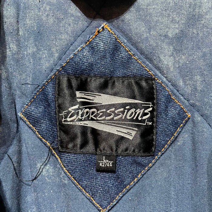 “Expressions” Padded Denim Jacket | Vintage.City 古着屋、古着コーデ情報を発信