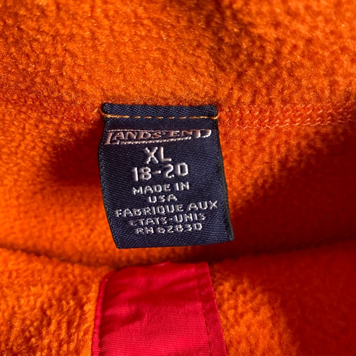 90s ランズエンド フリースブルゾン USA製 オレンジ×レッド シンチラ | Vintage.City 古着屋、古着コーデ情報を発信