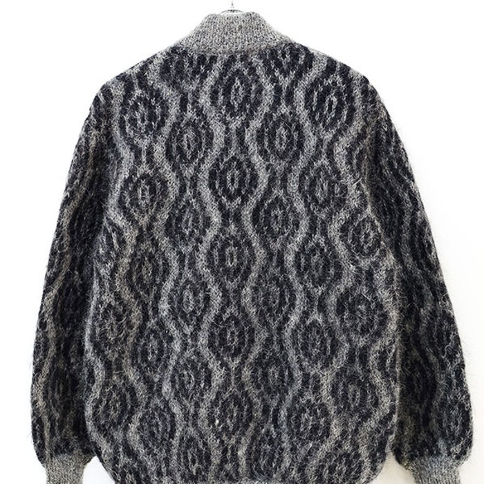 70s-80s Mottled Pattern Shaggy Knit Jckt | Vintage.City 빈티지숍, 빈티지 코디 정보