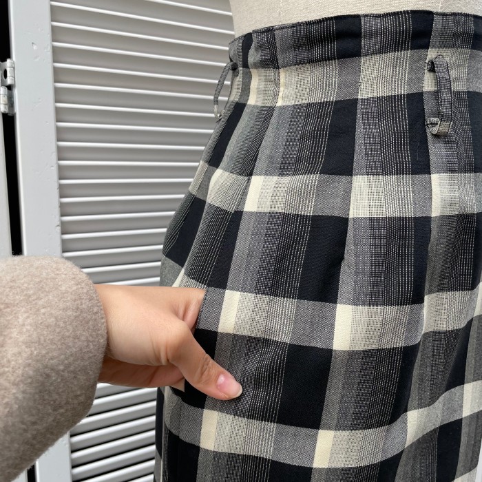 monotone plaid tight skirt | Vintage.City 古着屋、古着コーデ情報を発信