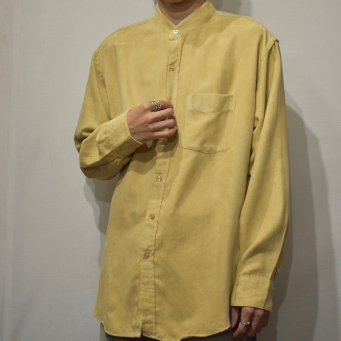 Old Stand Collar Fake Suede Shirt | Vintage.City 古着屋、古着コーデ情報を発信