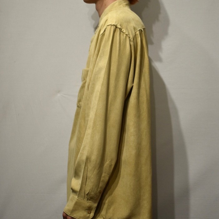 Old Stand Collar Fake Suede Shirt | Vintage.City 古着屋、古着コーデ情報を発信