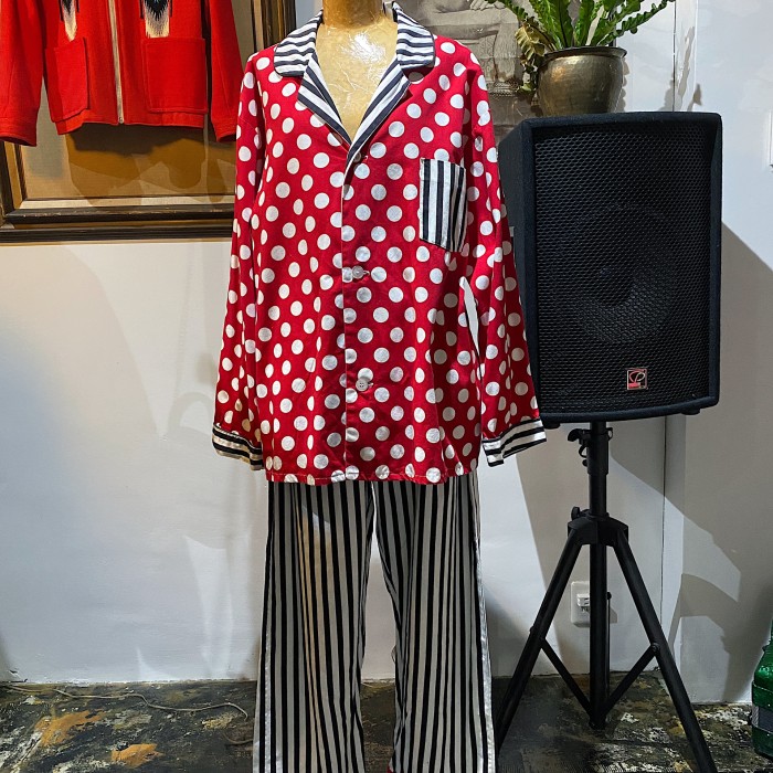 Dot × stripe pajamas | Vintage.City 古着屋、古着コーデ情報を発信