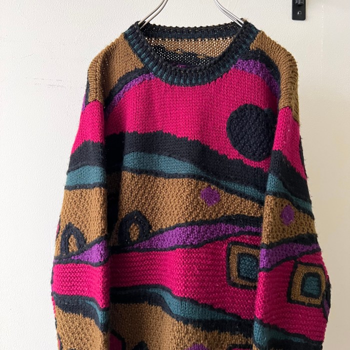 90-00's Multicolor Design Knit Sweater | Vintage.City Vintage Shops, Vintage Fashion Trends
