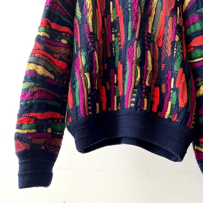 90's Limnos 3D Design Knit Sweater | Vintage.City 古着屋、古着コーデ情報を発信