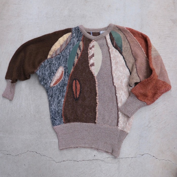 Vintage plant pattern dolman sleeve knit | Vintage.City 빈티지숍, 빈티지 코디 정보