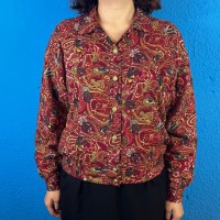 90s Paisley Flower Pattern Rayon Jacket | Vintage.City ヴィンテージ 古着