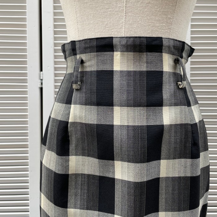 monotone plaid tight skirt | Vintage.City 古着屋、古着コーデ情報を発信
