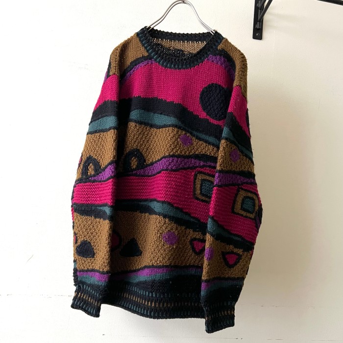 90-00's Multicolor Design Knit Sweater | Vintage.City Vintage Shops, Vintage Fashion Trends