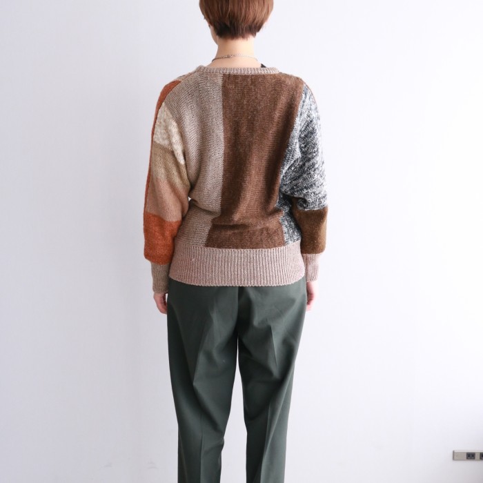Vintage plant pattern dolman sleeve knit | Vintage.City 古着屋、古着コーデ情報を発信