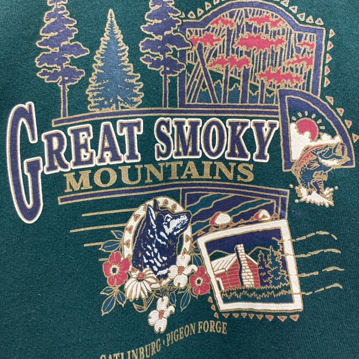 “GREAT SMOKY MOUNTAINS” Print Sweat SH | Vintage.City 古着屋、古着コーデ情報を発信
