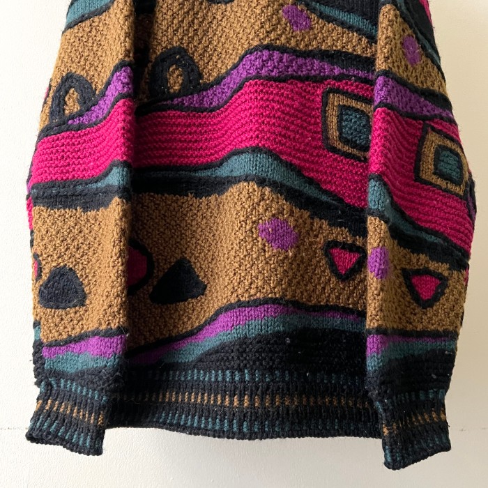 90-00's Multicolor Design Knit Sweater | Vintage.City 古着屋、古着コーデ情報を発信