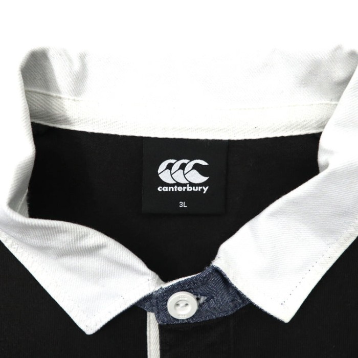 CANTERBURY ビッグサイズ ラガーシャツ 3L ブラック コットン ロゴ | Vintage.City 古着屋、古着コーデ情報を発信