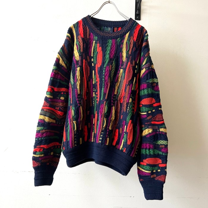 90's Limnos 3D Design Knit Sweater | Vintage.City 빈티지숍, 빈티지 코디 정보