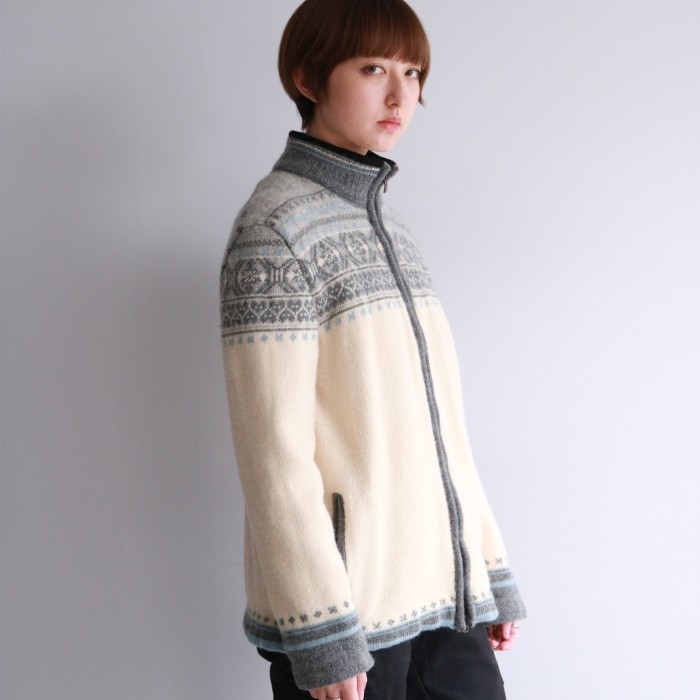 Vintage Nordic full zip knit sweater | Vintage.City Vintage Shops, Vintage Fashion Trends
