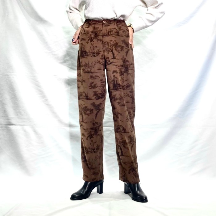 Brown country pattern pants | Vintage.City 古着屋、古着コーデ情報を発信