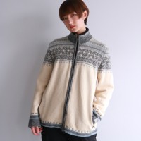 Vintage Nordic full zip knit sweater | Vintage.City ヴィンテージ 古着